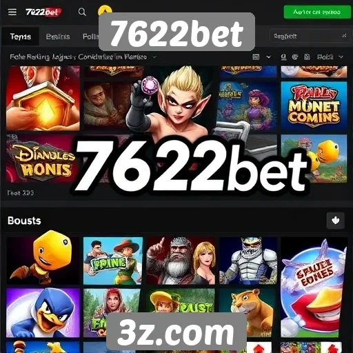 Variedade de jogos disponíveis na 7622bet